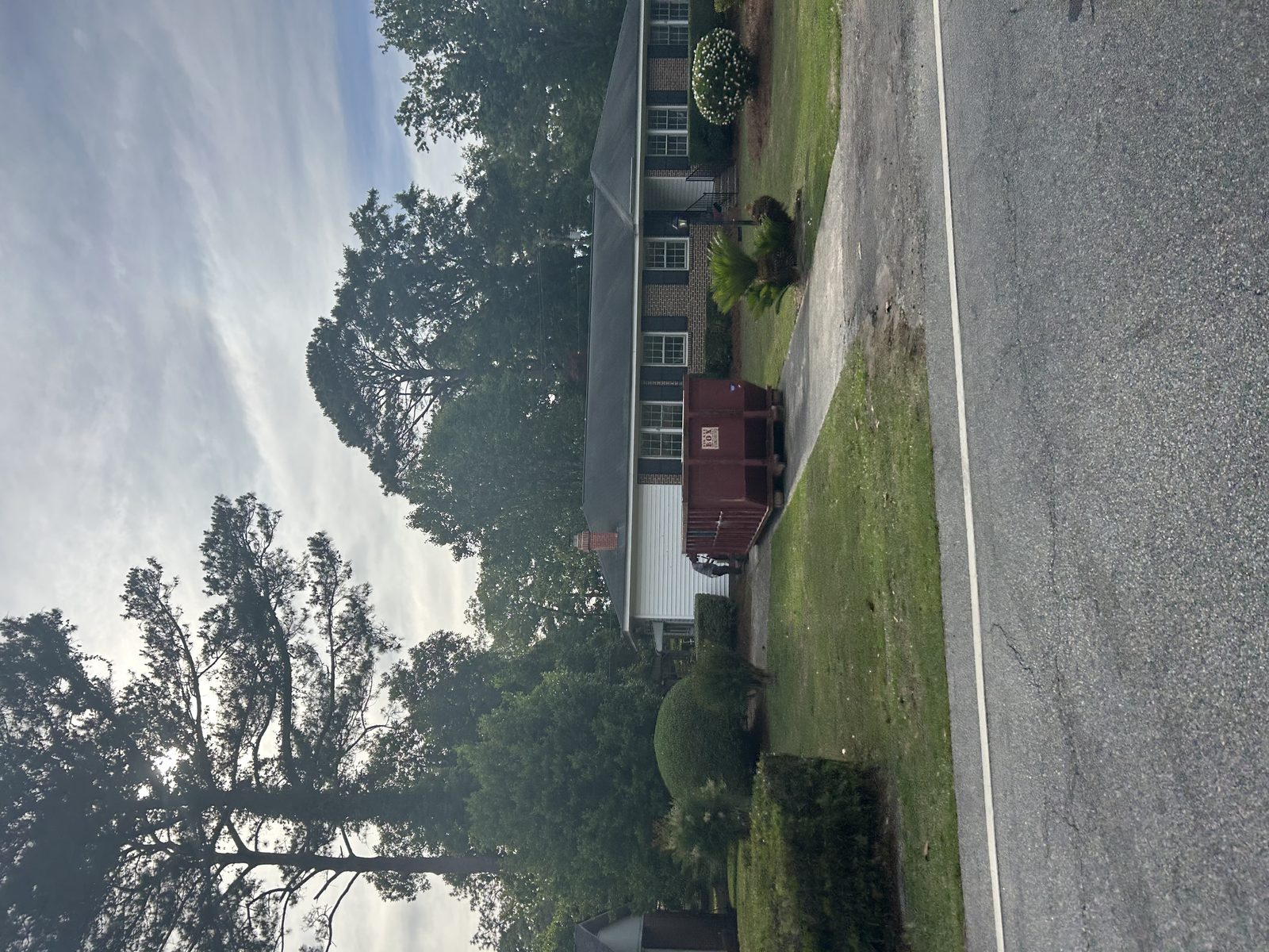 Big Red Box roll-off dumpster on a residential renovation job in Columbia, SC