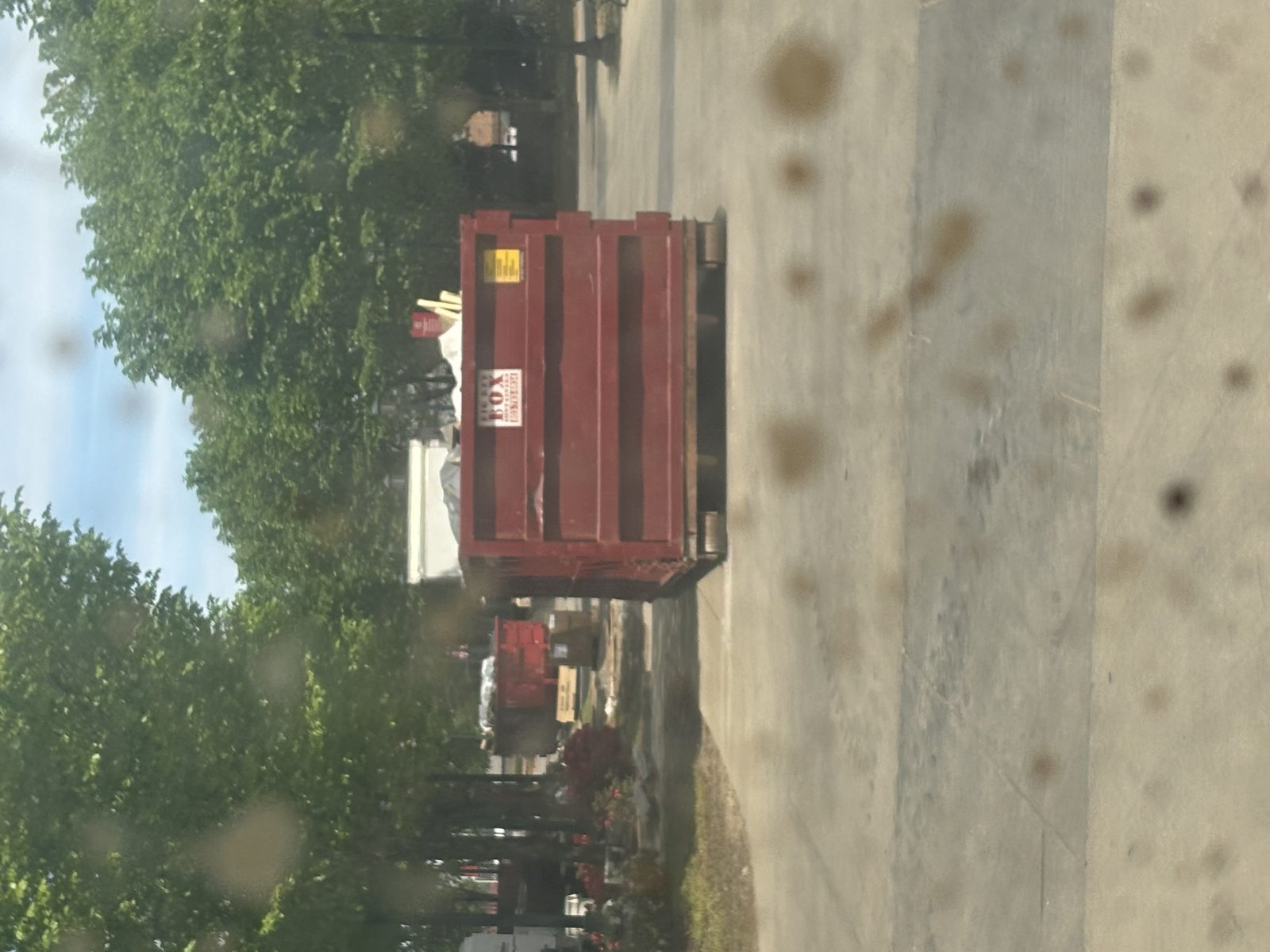 Big Red Box roll-off dumpster on a residential renovation job in Columbia, SC