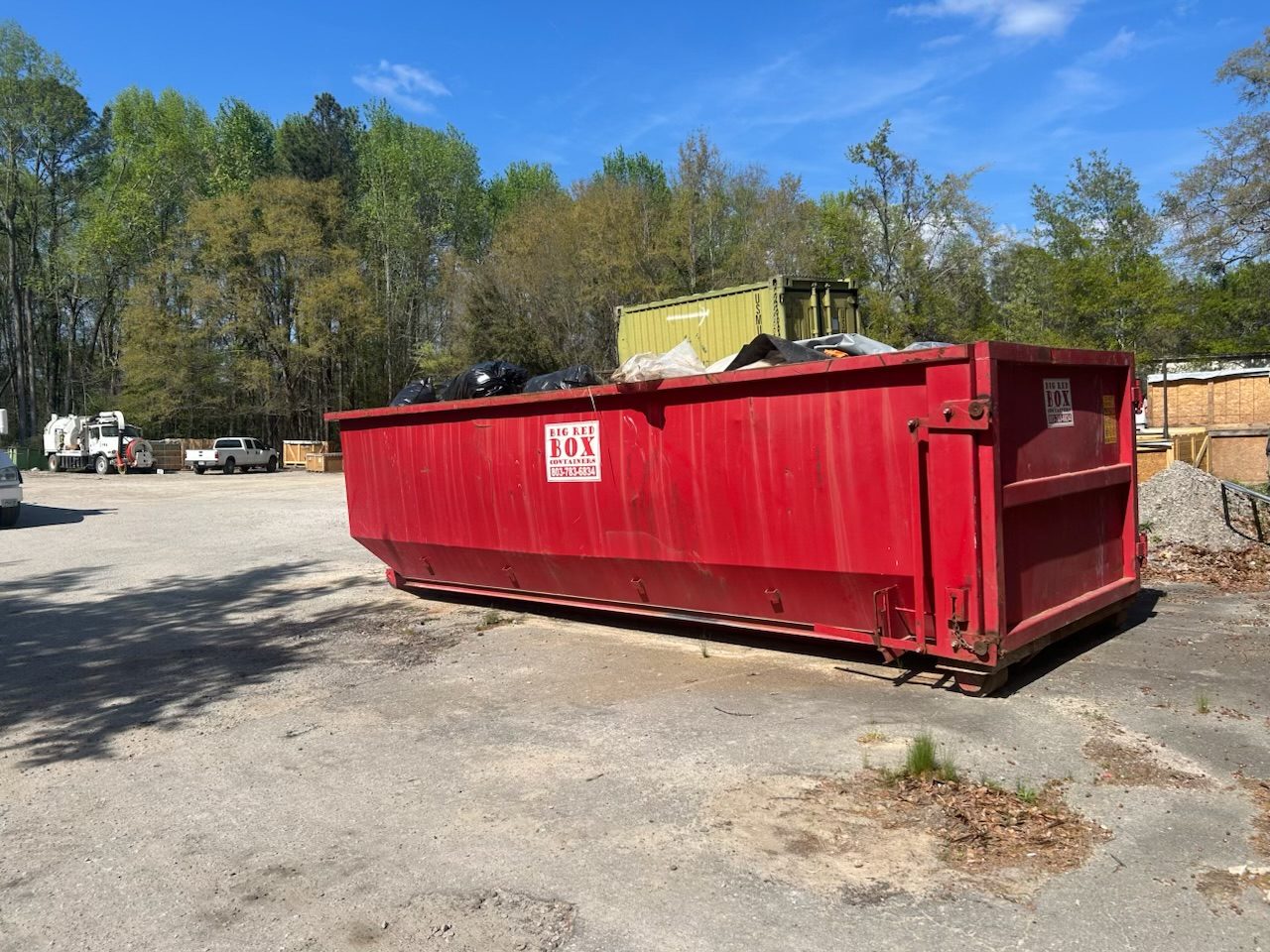 Big Red Box roll-off dumpster on a cleanout job in Forest Acres, SC